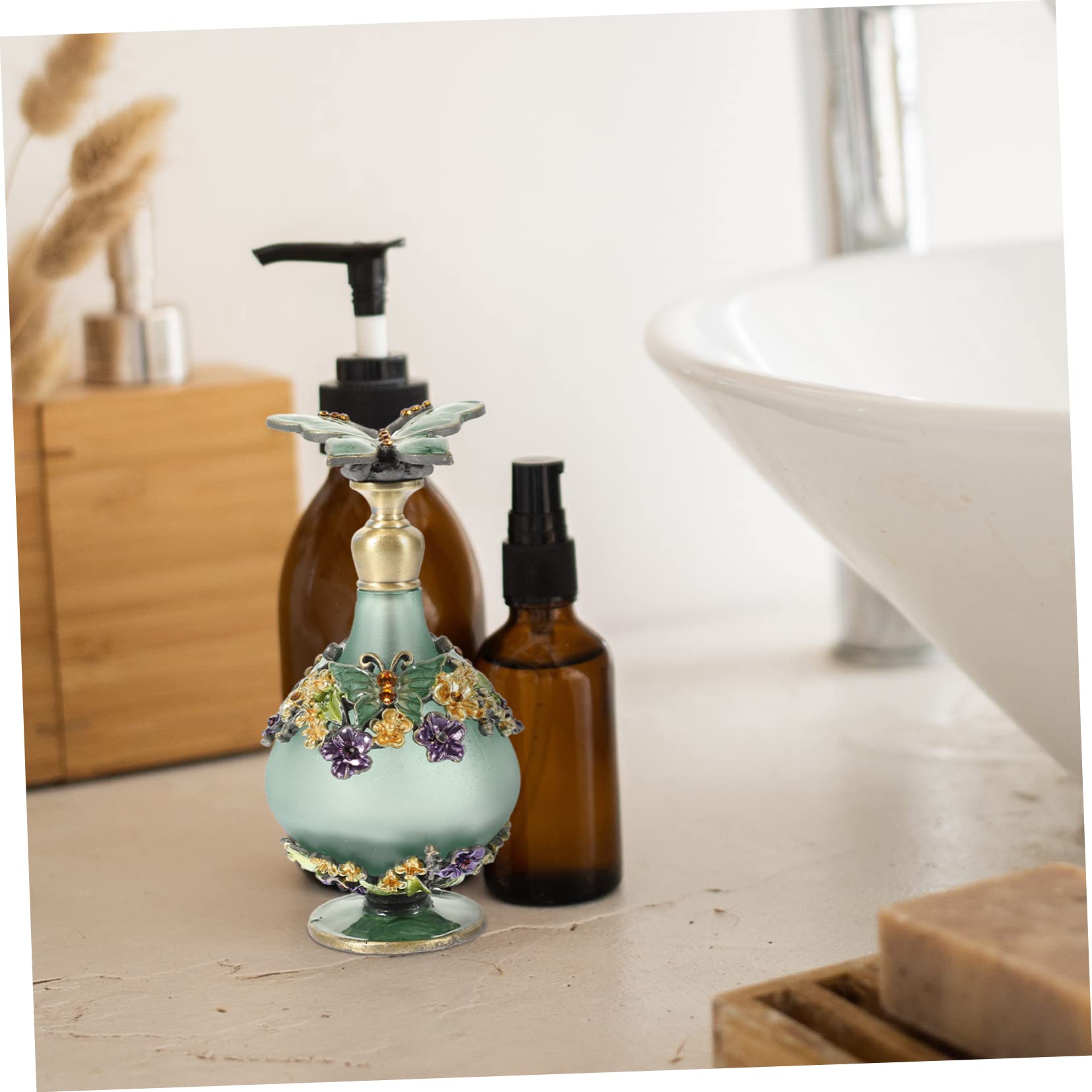 DECHOUS Bottiglia di Profumo Ricaricabile in Vetro da 23ml Chiusura Ermetica, Stile Vintage e Facile da Trasportare, per Viaggi e Uso Quotidiano