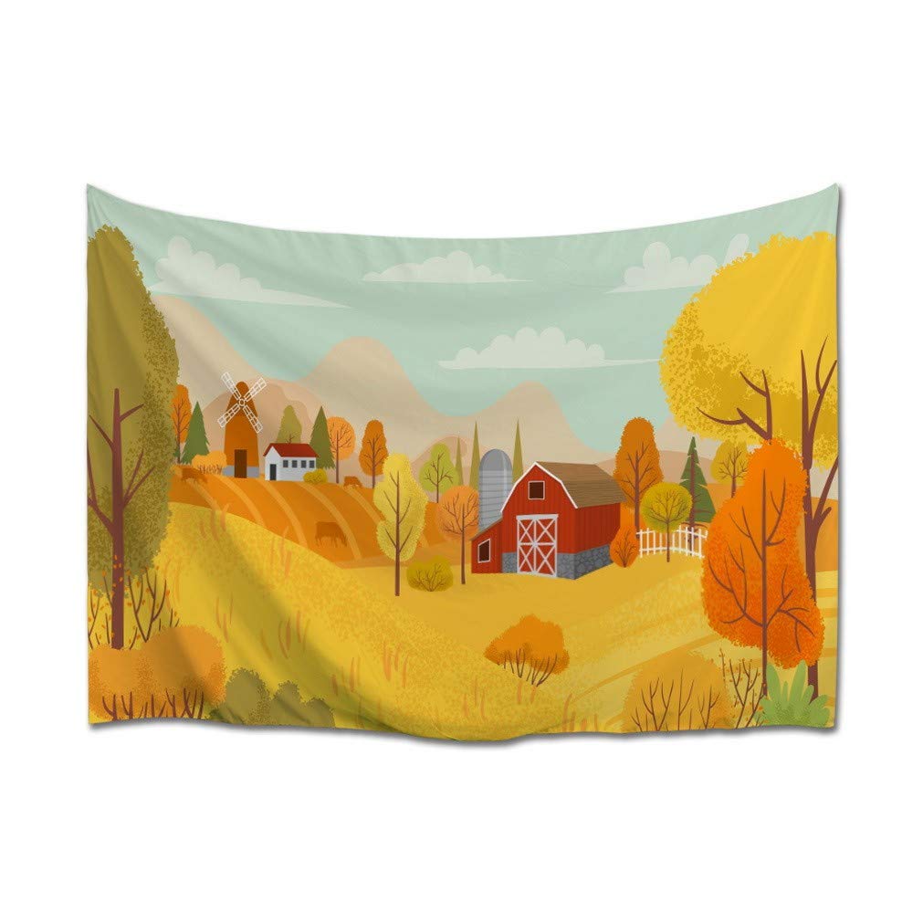 Tapisserie murales automne A.Monamour drap de plage et nappe dessin animé