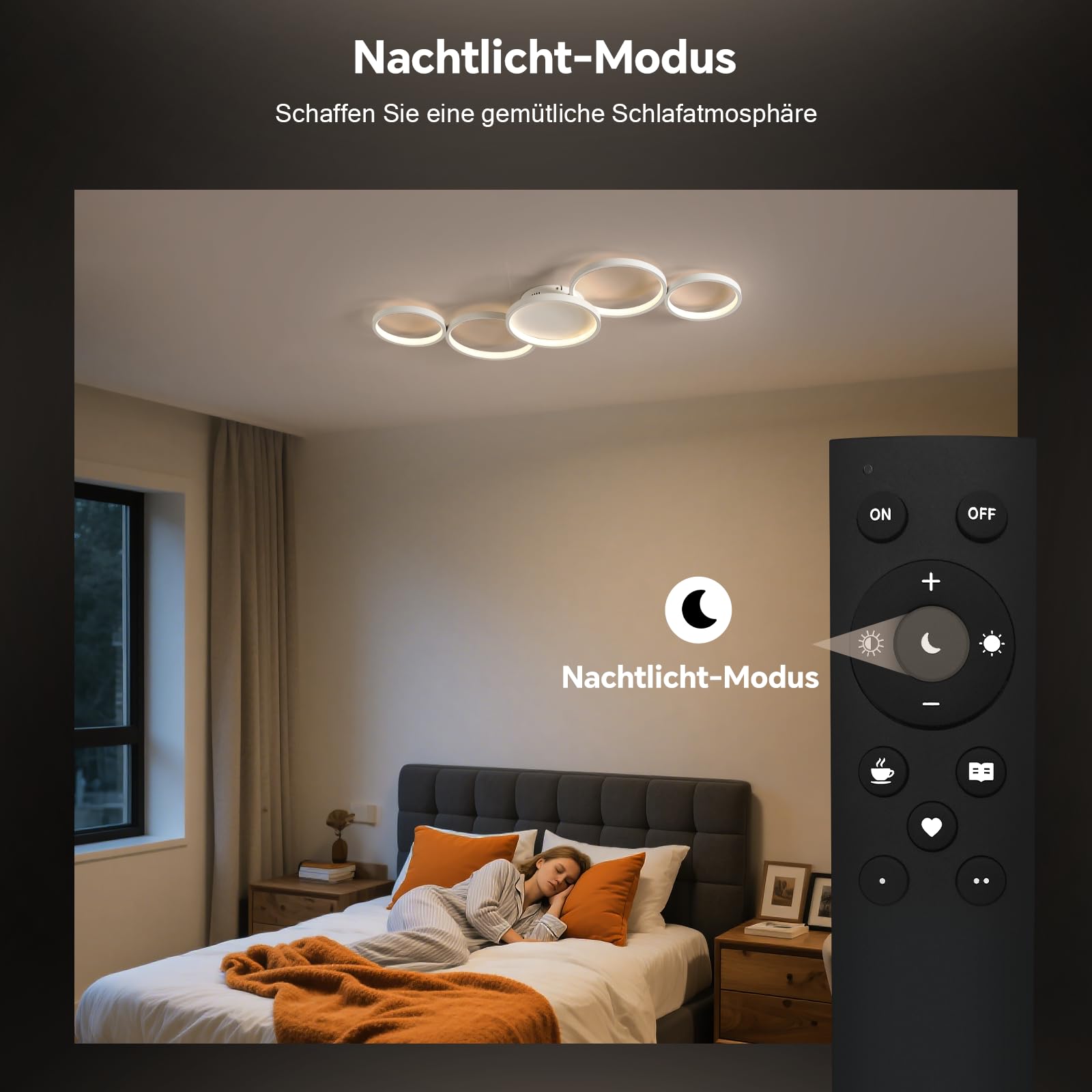 Sky angle LED Deckenleuchte Mit Alexa App Google Home Rund Weiß Dimmbar Mit Fernbedienung, Deckenlampe Wohnzimmer 50W 6000LM 3000K-6000K Für Schlafzimmer 100CM (Weiß, Smart)