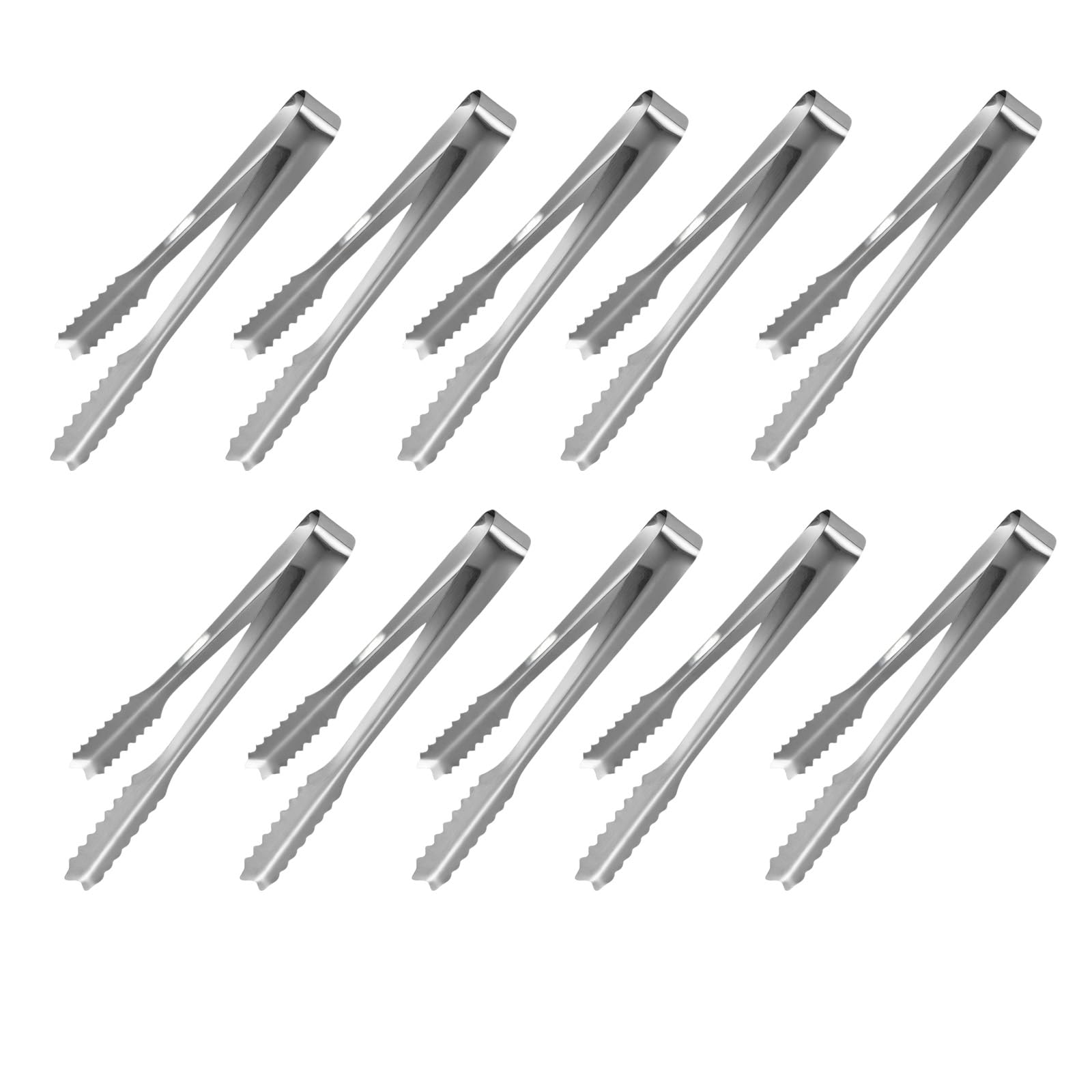 10 Pinzas Pinzas Para Hielo Acero Inoxidable Pinzas Para Dulces Pinzas Para Azúcar Para Banquetes De Boda, Buffets, Parillas Y Picnics Herramientas Prácticas Para Uso Diario en Hogares, Restaurantes