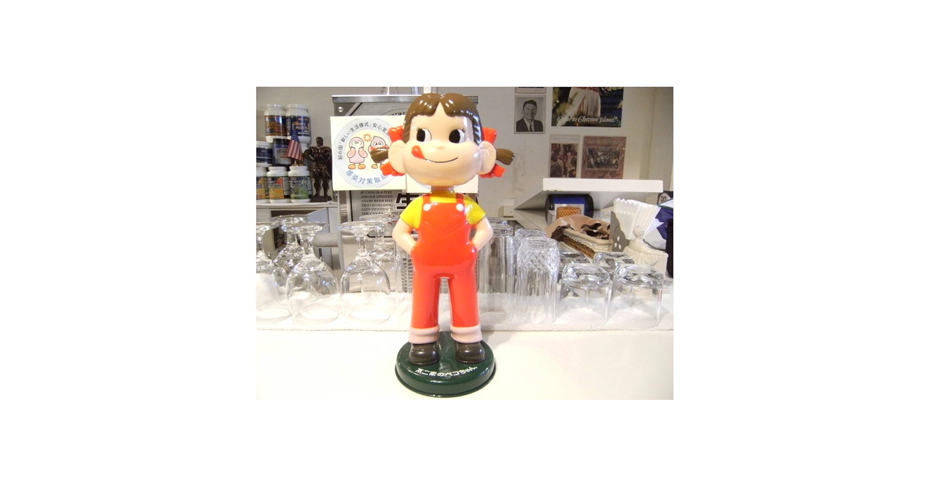 不二家レストラン　ショーケース 保温ケース　ペコちゃん　 　昭和レトロ Amazon | 非売品昭和レトロ90年代当時物BIG 約33センチ 店頭