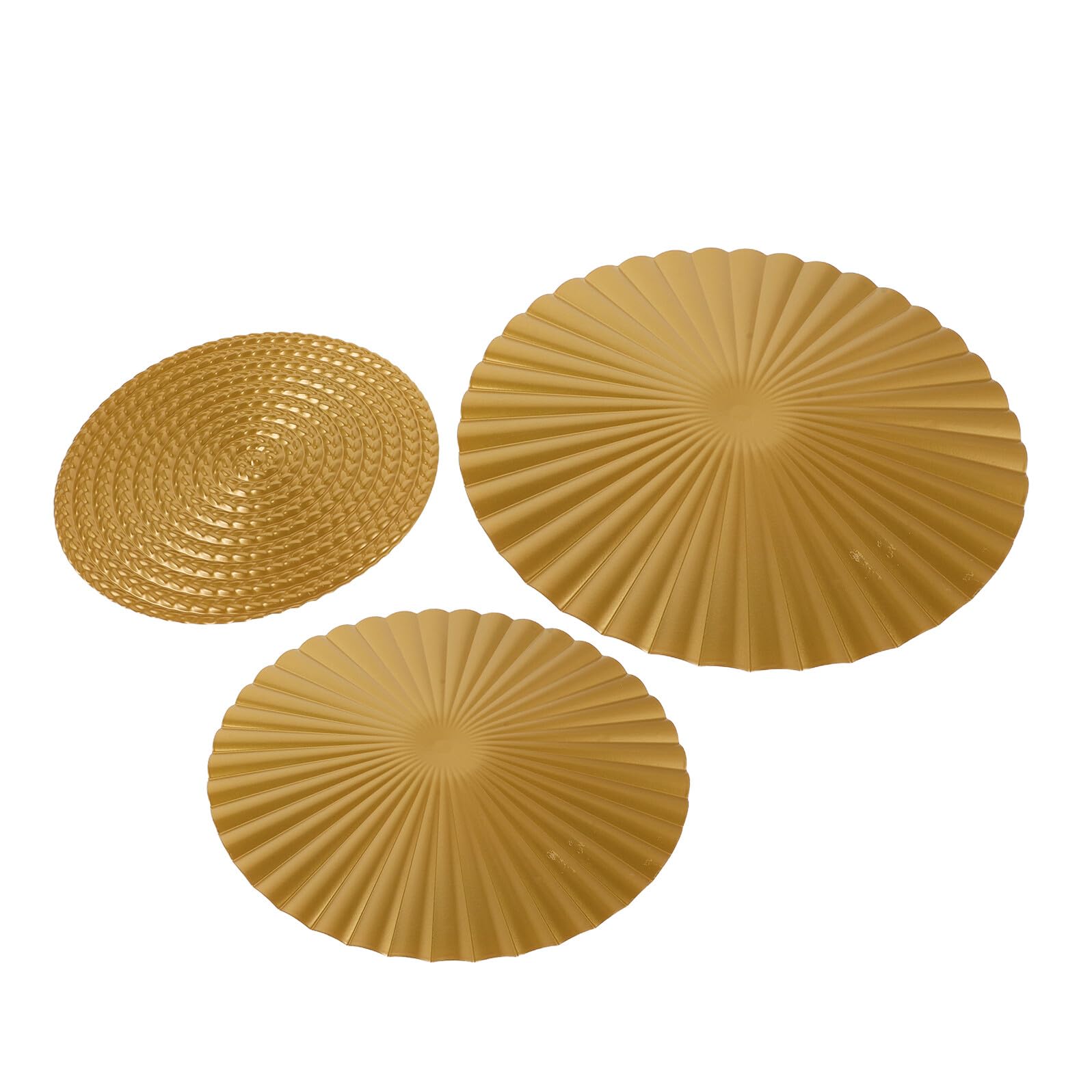 TOMETURE 3 Sztuki Elementowy Złotych Metalowych Lustrzanych Dekoracji Ściennych o Okrągłym Kształcie Nowoczesna Złota Rzeźba Ścienna Do Salonu Biura i Pokoju Łatwy Montaż Uniwersalne