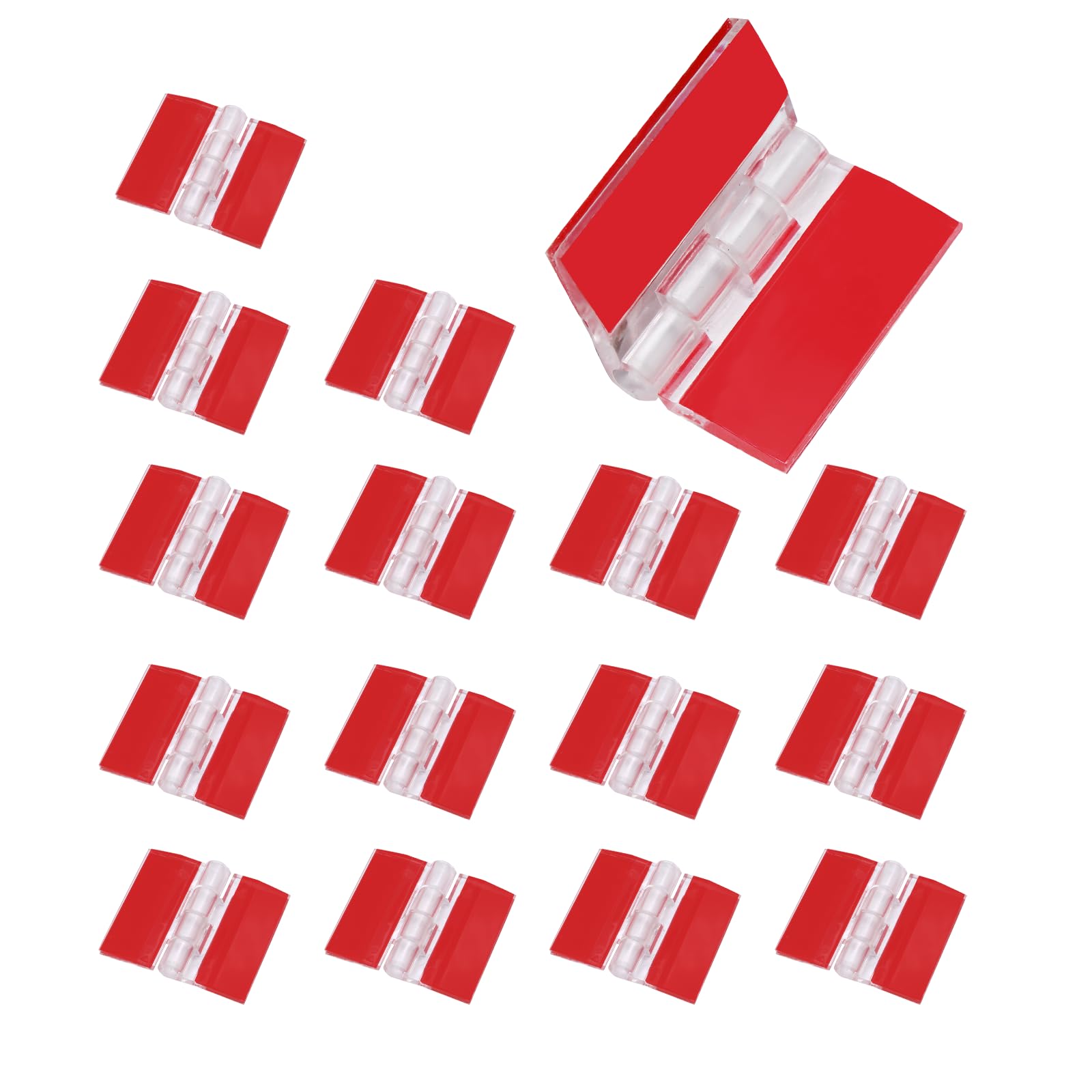 Clear Acrylic Hinges - 16 Pack Self Adhesive -10