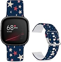 Vista 9 de Correas de reloj de dibujos animados con estampado floral compatibles con Fitbit Versa 4/Versa 3/Fitbit Sense 2/Sense Band de silicona suave