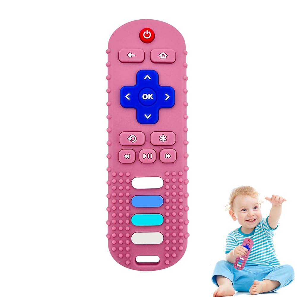 ERSIHUA Baby Teething Toys, Silicone Teethers for Babies, Cute Remote Control Shape Teething Toys, Chew Toys for Boys and Girls Teether Early Educational Sensory Toy