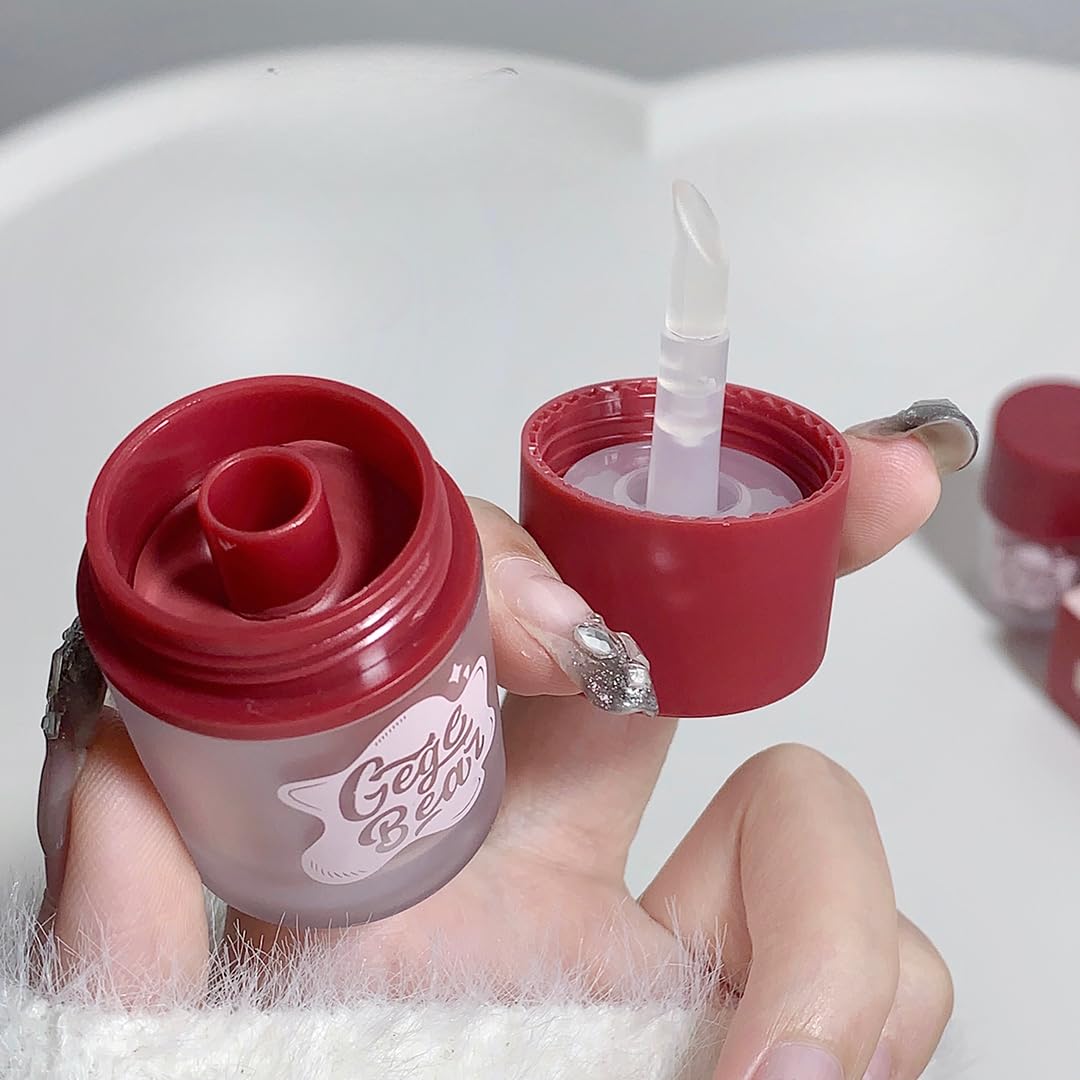 Gege Bear Matte Velvet Texture Lipstick | Smudge-Proof Matte Finish | Nude Dream Brown & Red Wine Colors | Lightweight Non-Sticky | Long-Lasting Moisturizing Waterproof | Buildable Coverage | Perfect For Teen Girls & Women (05#Iced Tea Sweet Persimmon, 5.5g)-picture-13
