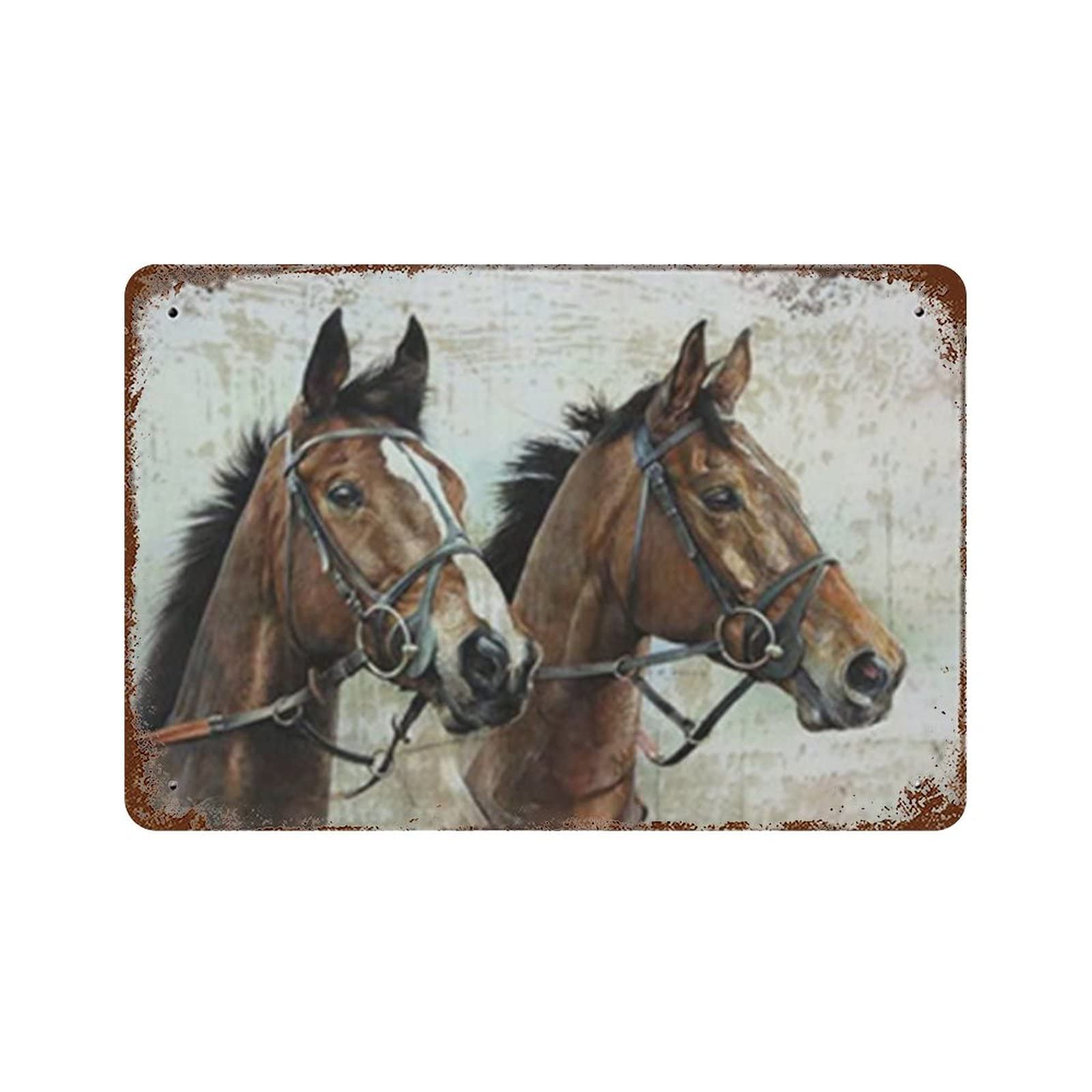 AOOEDM Horses Vintage Metal Sign for Home Shop Coffee Garage Man Cave Signs Wall Plaque Kitchen Bar Sign Wall Decor Poster