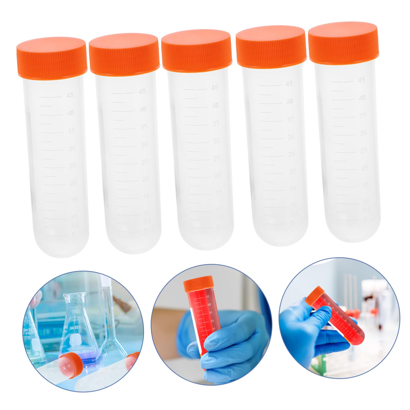 Alipis 100pièces Tubes à Centrifuger De Plastique Pour Laboratoire Avec Échelle Et Bouchon à Vis Consommables Expérimentation