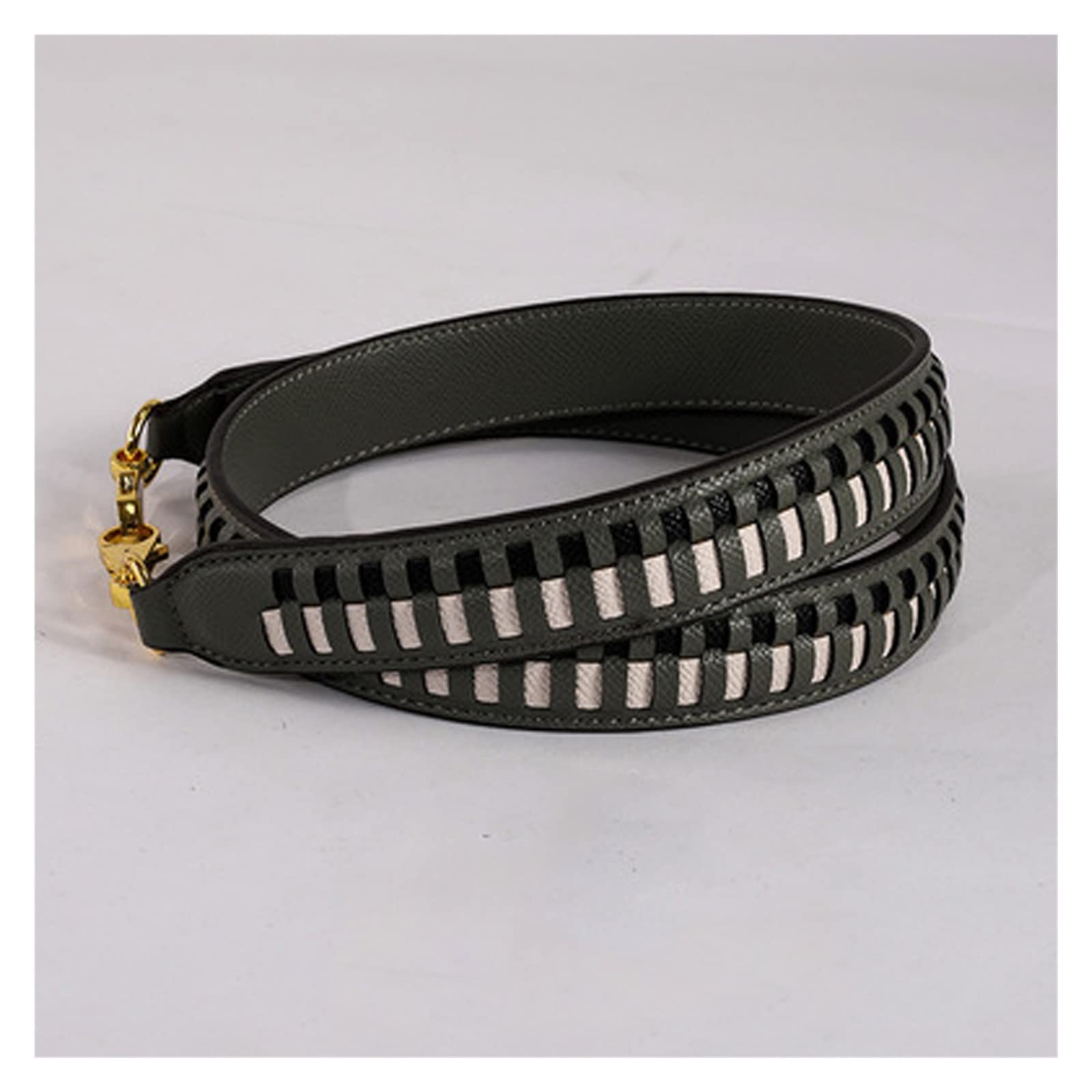 Sangle bandoulière large en cuir tissé Argento pour sac de messager haut de gamme