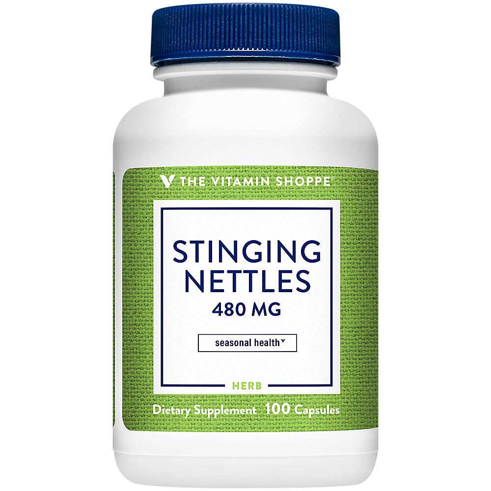 The Vitamin Shoppe Stinging Nettles 480 (100 Capsules) (100 Capsules) 100 Count (Pack of 1)