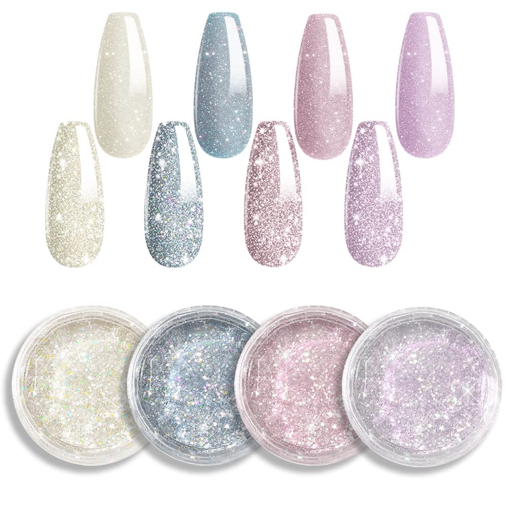 2Pcs Pearl Mermaid Chrome Nail Powder Kit for Nails Polish