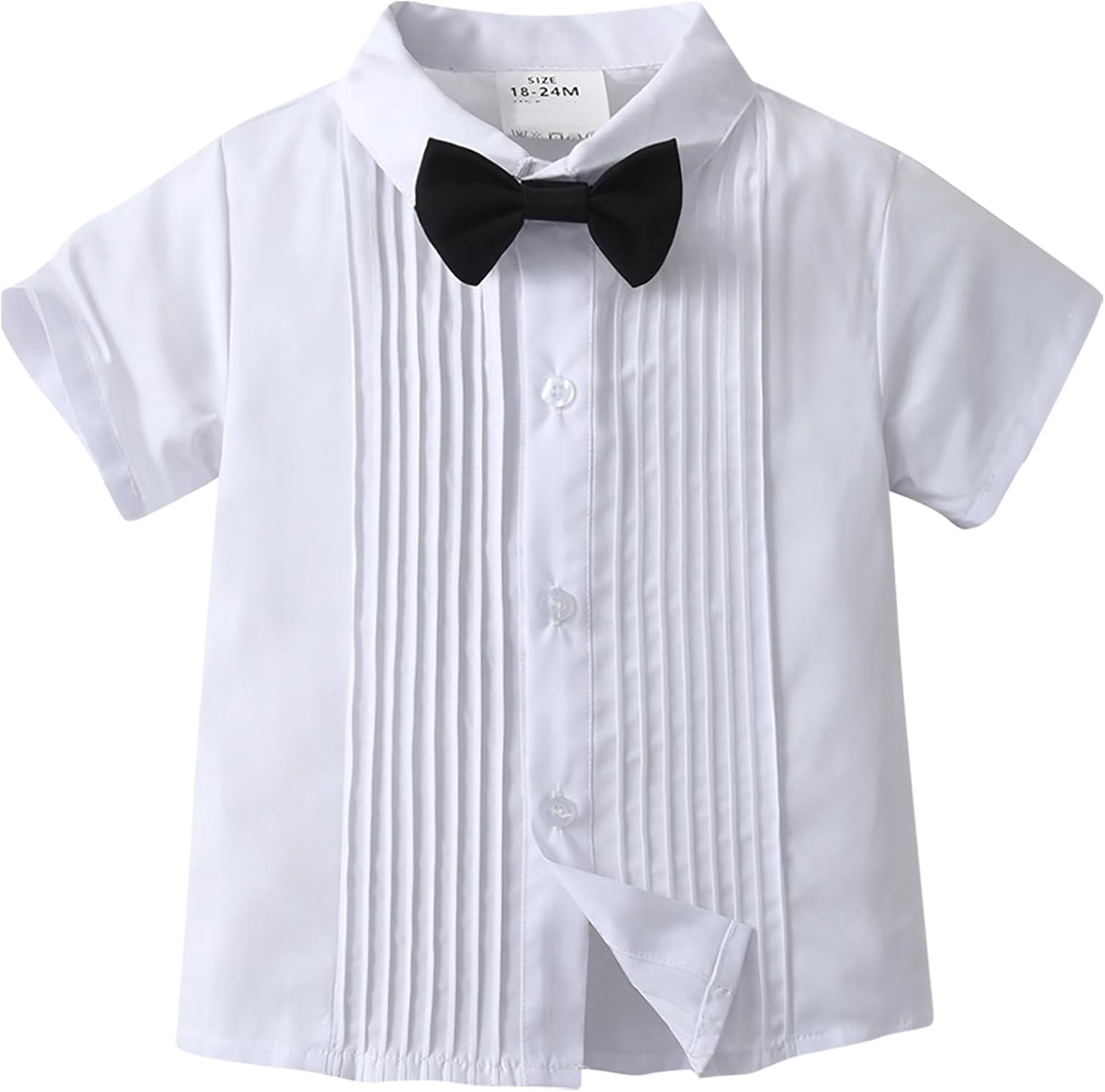 Boarnseorl Baby Boys Shorts Sets, Infant Shirt+Shorts+Bow Tie+Suspenders Outfits Suits