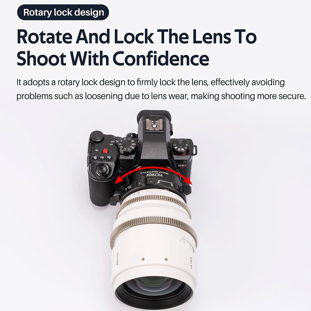 VILTROX PL-Z Mount Lens Adapter Manual Focus Lens Converter with Rotary Lock Compatible with PL Lens to Nikon Z Mount Camera Z5 Z50 Z6 Z6II Z7 Z7II Zfc