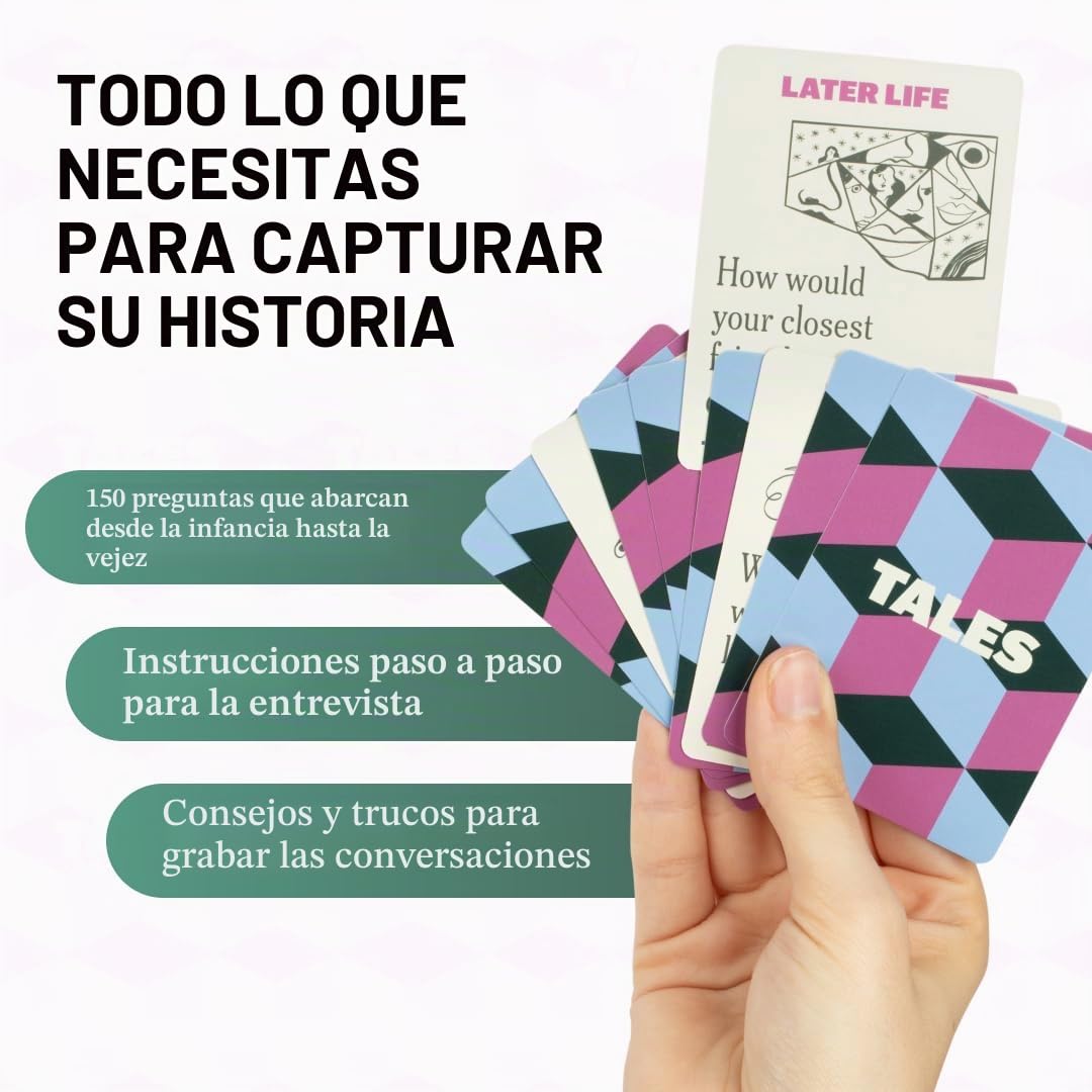 TALES 150 tarjetas de conversación, edición Life Story, conserva recuerdos familiares