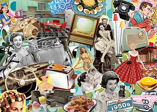 Ravensburger The 50s 1000 Piece Jigsaw Puzzle for Adults and Kids 12 Years Up - Retro Nostalgia 1950s