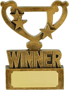 SilverTrophy Winner Champion Mini Cup Trophy Award for a Winner, Hero, Prize-Winner, Victor, Gold Medal, Strongest, Number 1, Star Ornament Mini Cup Affordable Figurine Prize