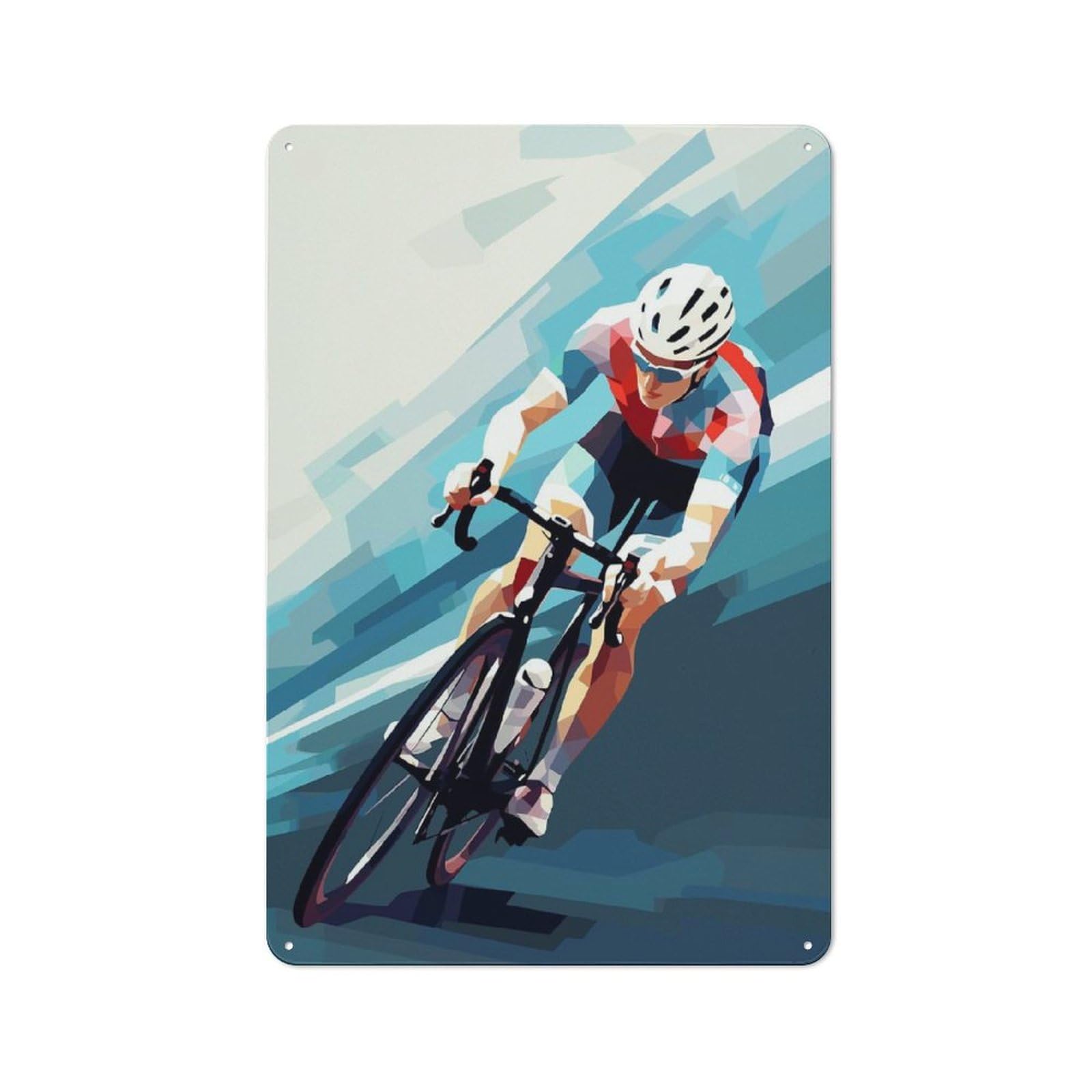 Junmoney Cyclist Cycling Minimalist Rustic Tin Wall Plaque 30X20cm For Hobby Room Or Studio, A Christmas Gift For People Styling Hobby Room And Studio