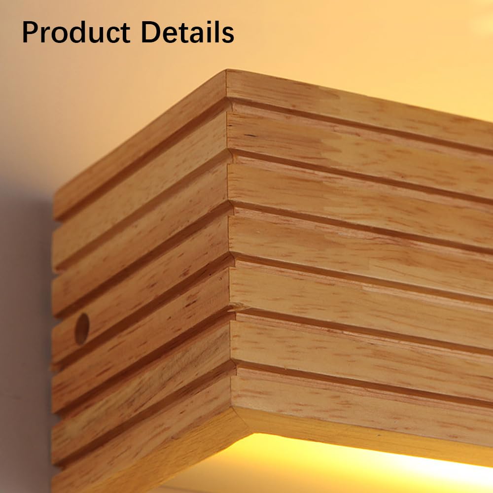 Moderne Holz-LED-Wandleuchte, japanische Schminktisch-Wandhalterung, Acryl-Schirm, Holz-Wandleuchte, Spiegel-Frontleuchten für Wohnzimmer, Schlafzimmer, Gästetoilette, Wand-Nachttischlampe