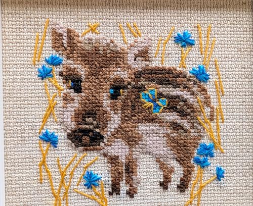 Image of RIOLIS 1756 Little Boar Counted Cross Stitch Kit 5.12 x 5.12 in