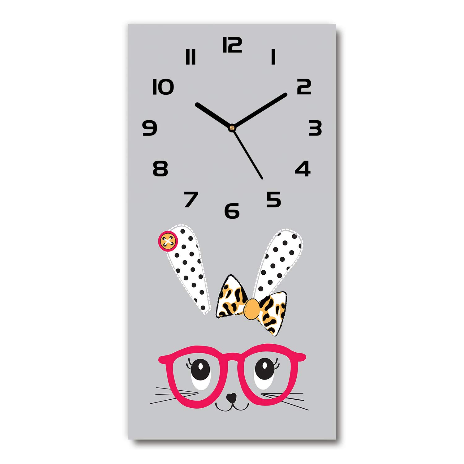 Impression verre securite Tulup horloge de qualite 30x60cm avec aiguilles noires