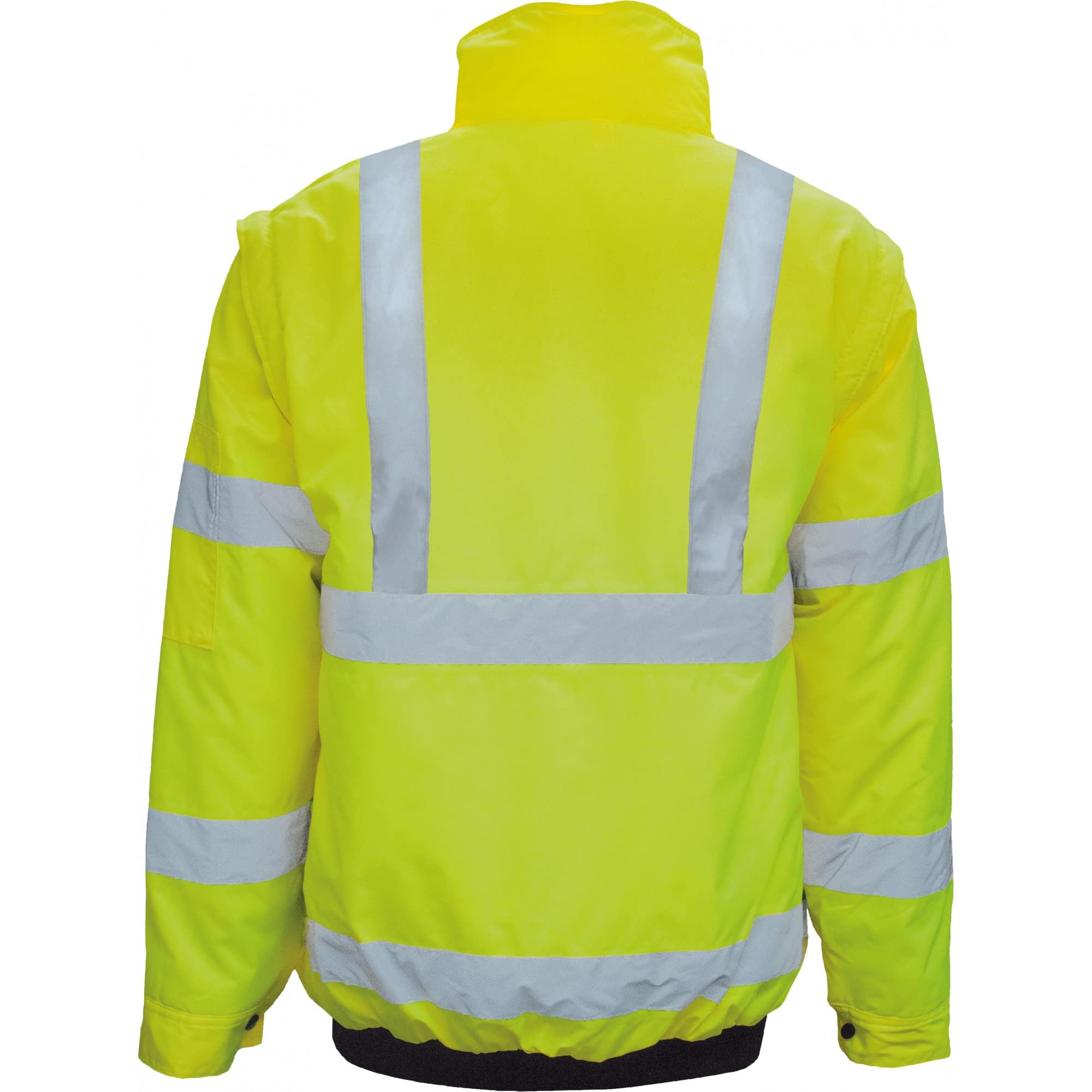 Vizwell Warnschutz Pilotenjacke 2 in 1 Arbeitsjacke Warnjacke Warnschutzjacke mit Schulterreflektorstreifen, VW60CB