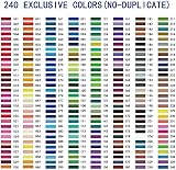 KALOUR Crayons de couleur professionnels, lot de 240 couleurs, noyau souple avec couleurs vives, idéal pour le dessin, l'esquisse, l'ombre, les crayons de couleur pour adultes, artistes, débutants - 7