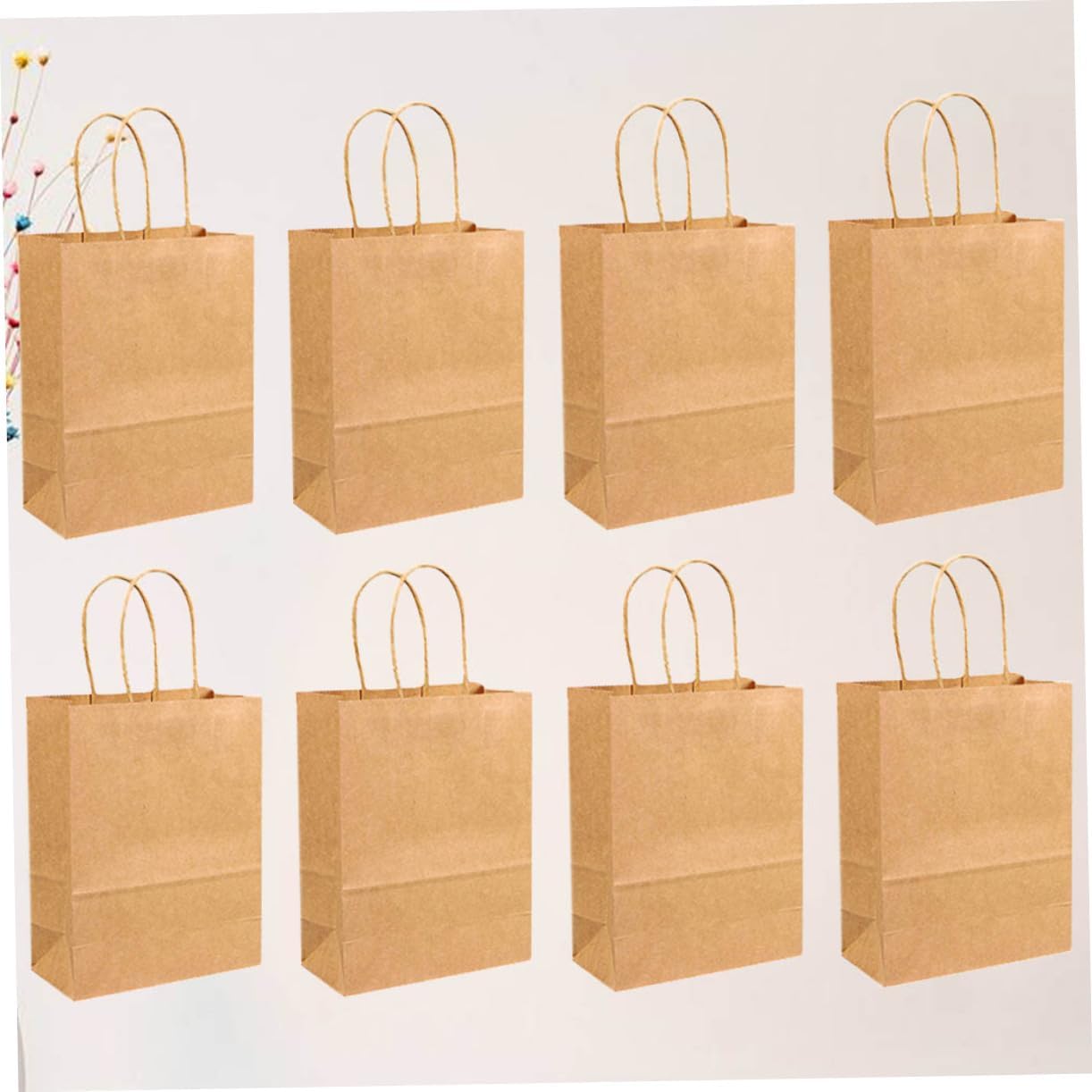 WOFASHPURET 100pcs Kraft Paper Bags Sturdy Reusable Storage Pouches for Retail Parties Home Organization Khaki for Toys Magazines Laundry