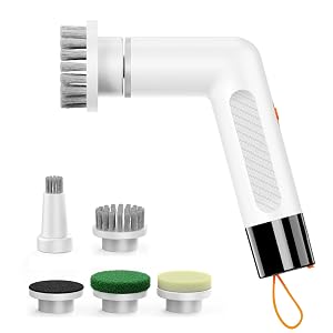 Cordless Electric Cleaning Brush Compact Portable Long-Lasting Battery Powerful Motor Fully Waterproof Perfect for Floors Bathrooms and Car