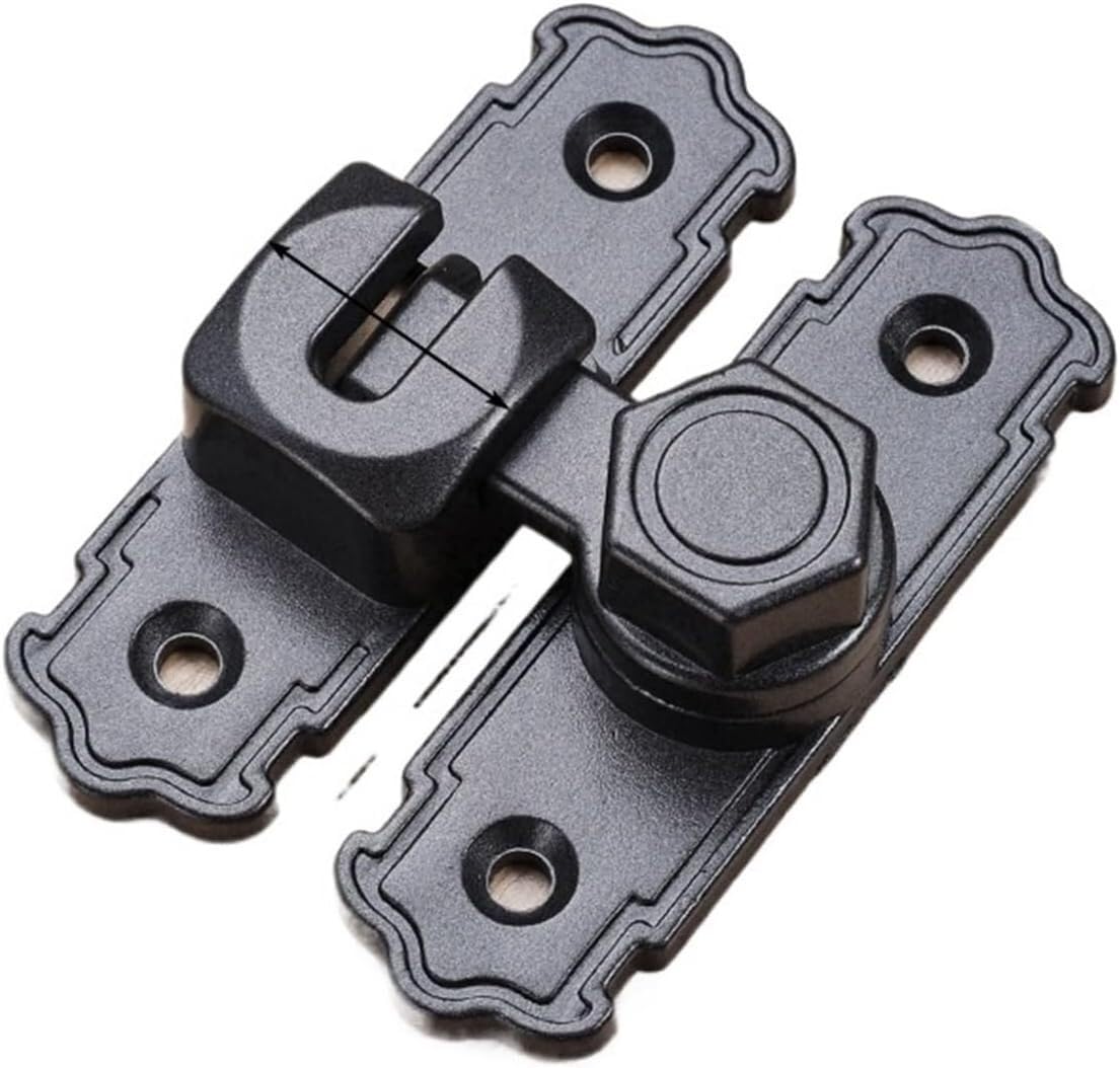 Barn Door Latch,1PC Gate Swing Slide Lock, Right Angle Bolt 90 180 Degree Toggle Sliding(Gray)