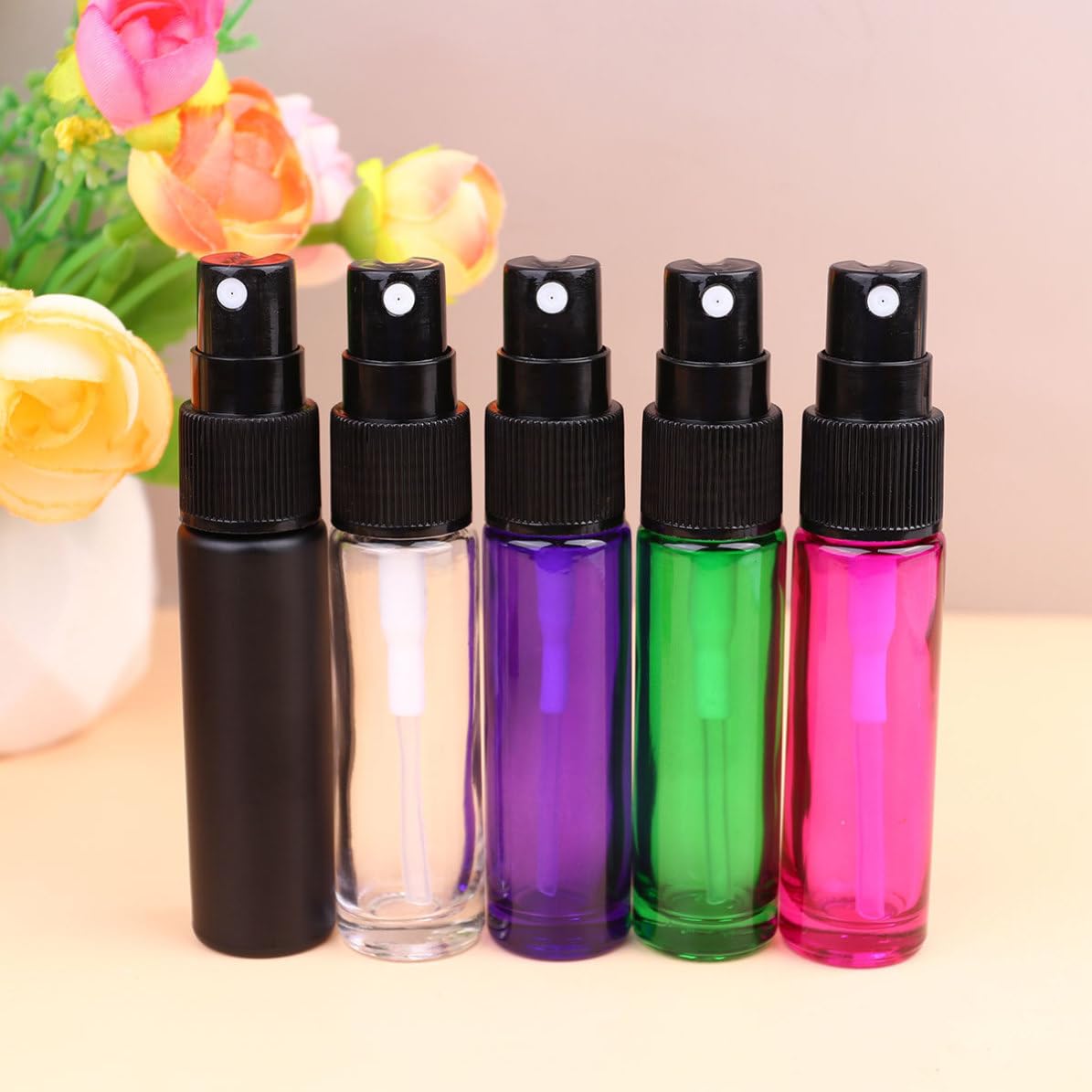 MAGICLULU Botella Pulverizadora de Vidrio 10ml para Perfumes y Colognes, 20 Piezas Recargables y Portátiles, Adecuado para Viajes y Actividades al Aire Libre