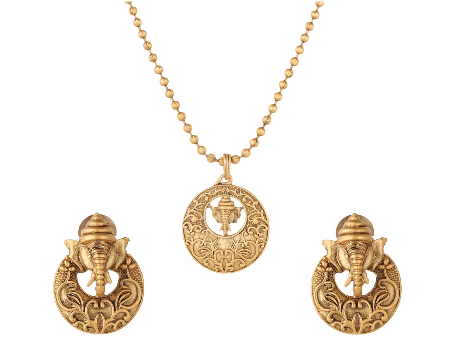RHOSYN Artificial Imitation Jewellery Elegant Rajwada Rajasthani Traditional Ethnic Wear Copper Brass Ganesh Ganpati Bappa Pendant Necklace Chain Earrings(SMTCP985B1GANESHjiCPY2) (B0BQWP85VN) Amazon Price History, Amazon Price Tracker
