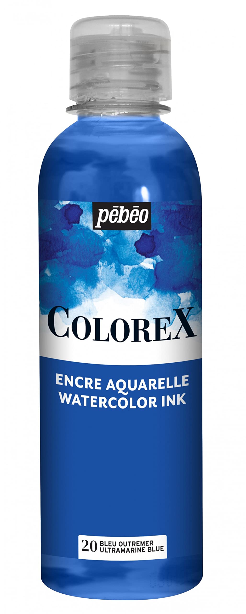 Pebeo - Tinta Colorex 250 ML Azul ultramarino - Tinta para acuarela Colorex Pebeo - Tinta Azul ultramarino de acabado aterciopelado - Tinta de dibujo multiuso para todos los medios - Azul ultramarino