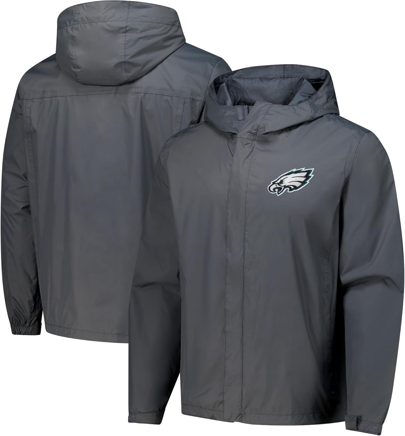 Dunbrooke Men's Graphite Philadelphia Eagles Tropic Waterproof Packable Full-Zip Hoodie Jacket