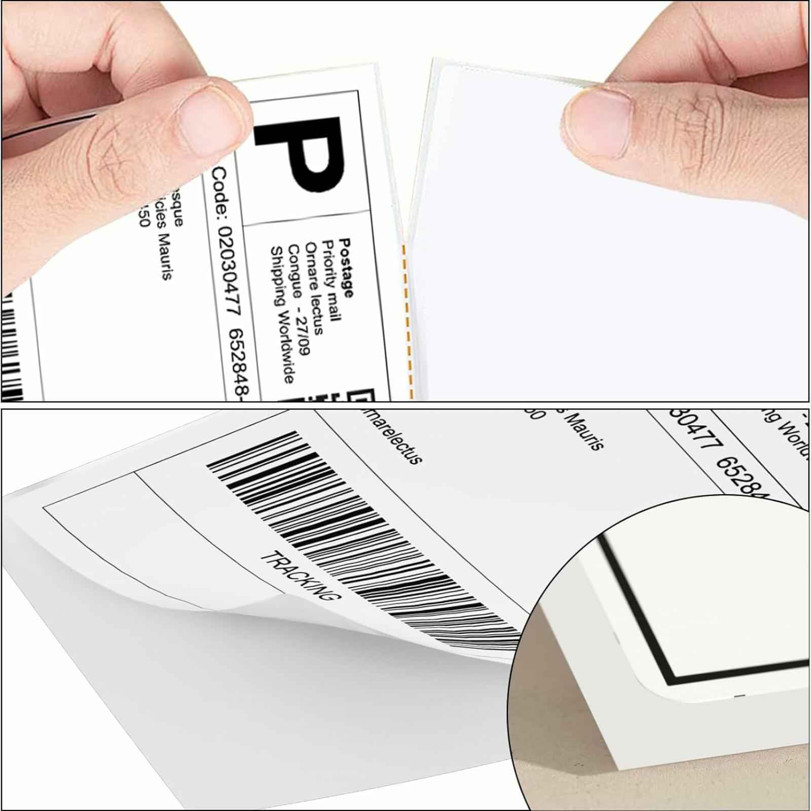 Étiquettes Thermiques 4"x6" (10x15 cm) Autocollantes pour Imprimante Thermique, 1000 Pièces sans BPA