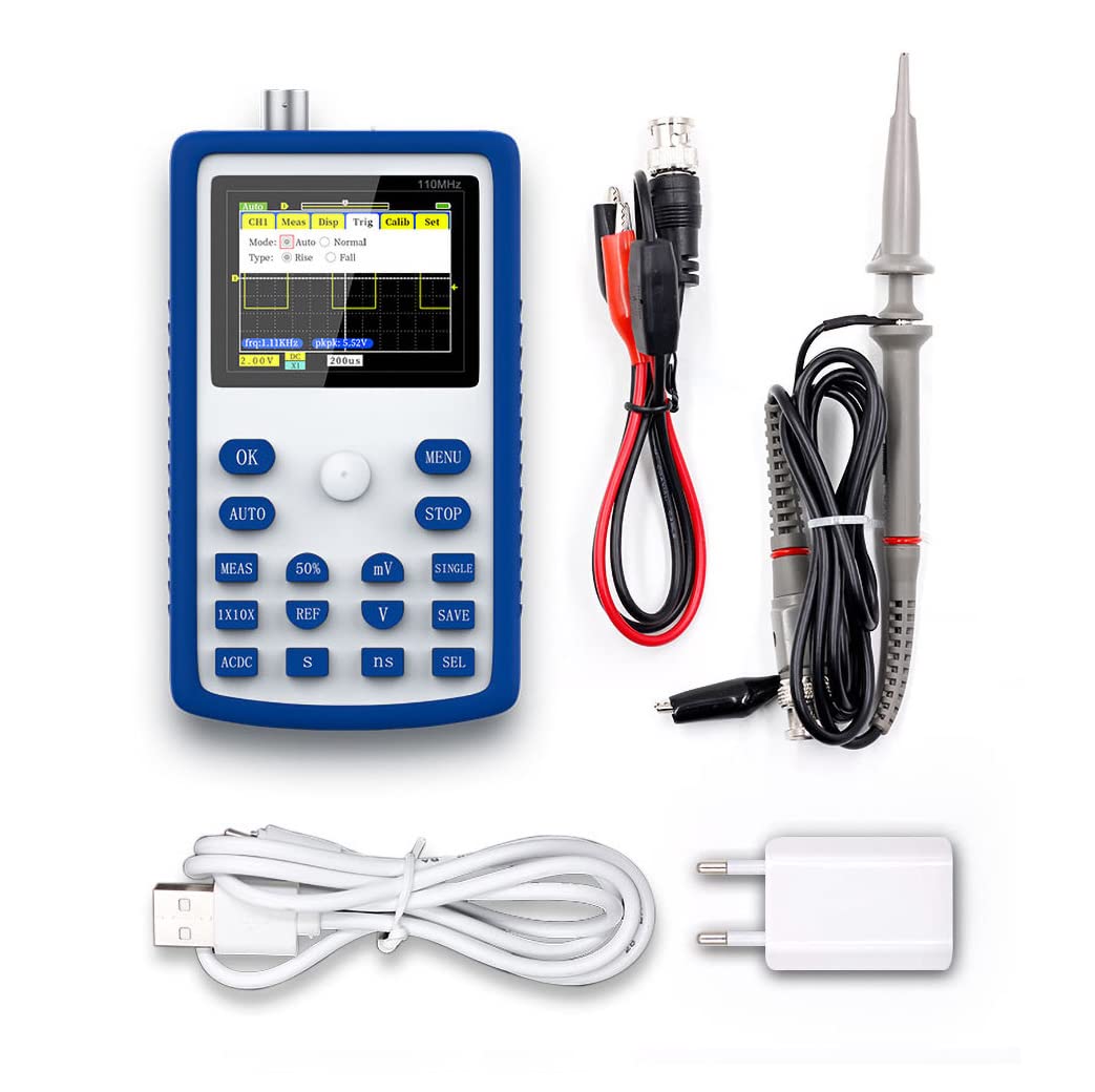 1C15 Digital Oscilloscope Handheld 500MS/s Sampling Rate 110MHz Analog Bandwidth Support Waveform Storage