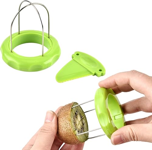 Miniatura 9 de Pelador de frutas de kiwi, pelador de kiwi 2 en 1, girador de núcleo de excavación de frutas desmontable, cortador de núcleo de excavación,