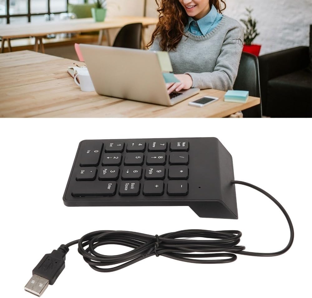 18-Key Wired Numeric Keypad – USB Plug and Play Ergonomic Mini Number Pad for PC Laptop Desktop Efficient Data Entry, Quiet Typing(2PCS)