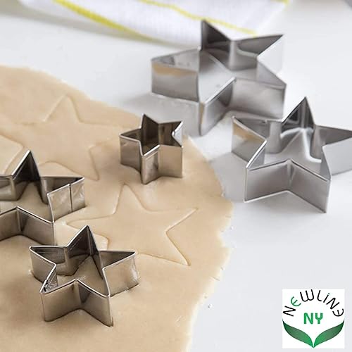 Miniatura 7 de NewlineNY - Moldes para galletas en forma de estrella juego de 16 piezas para crear una exhibición similar a un árbol de Navidad con receta