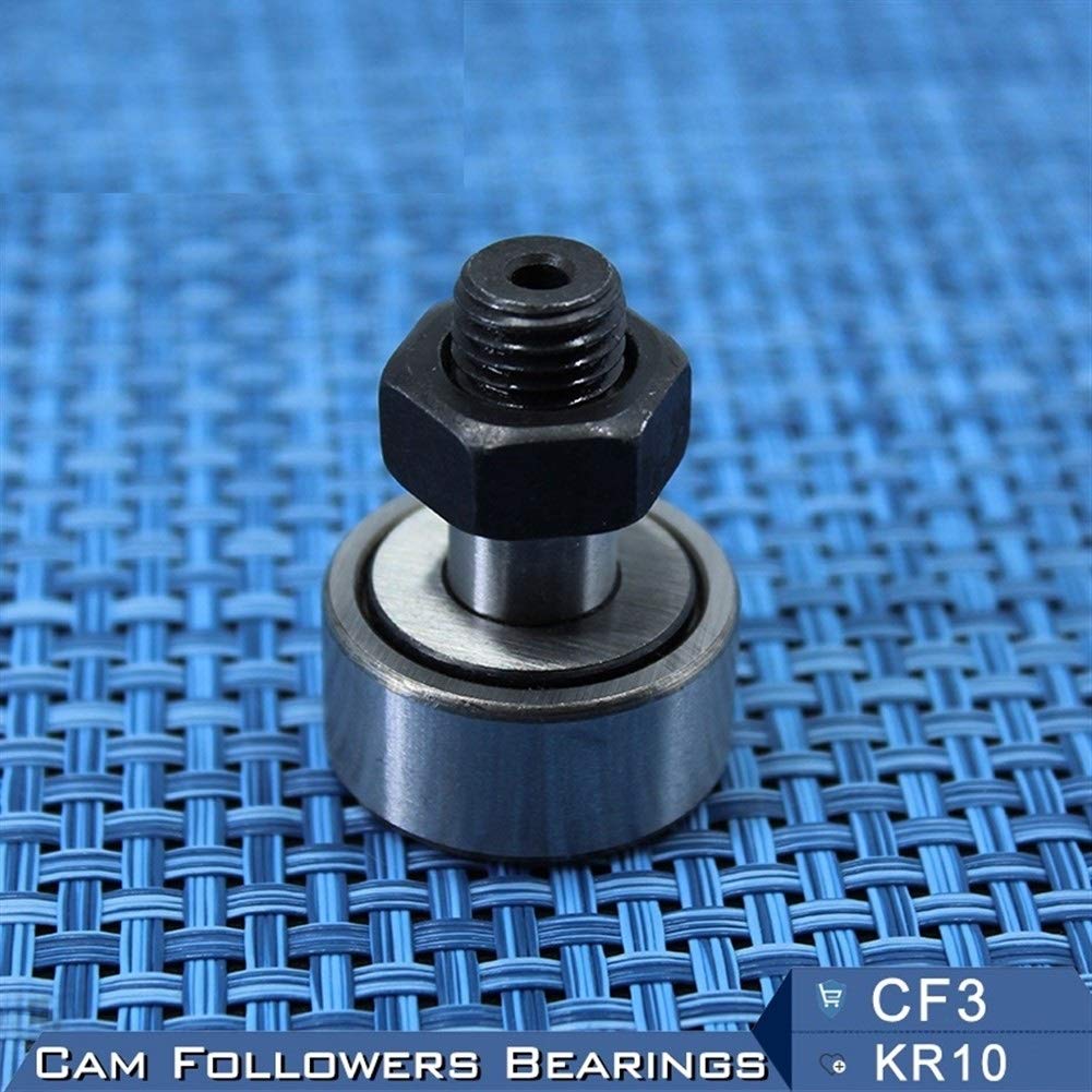 WAAZVXS WEIWEIBEIER KR10 CF3 Cam Followers Needle Roller Bearing 3mm (2 PCS) Stud Type Track Rollers KRV10 CF3B NAKD10 KR10PP / UU Bearings CF-3