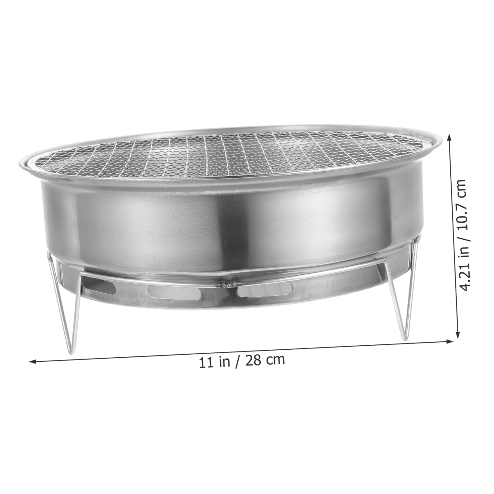 Grillmatte, 1 Set Holzkohlegrill, silberfarben, 28 x 10,7 cm