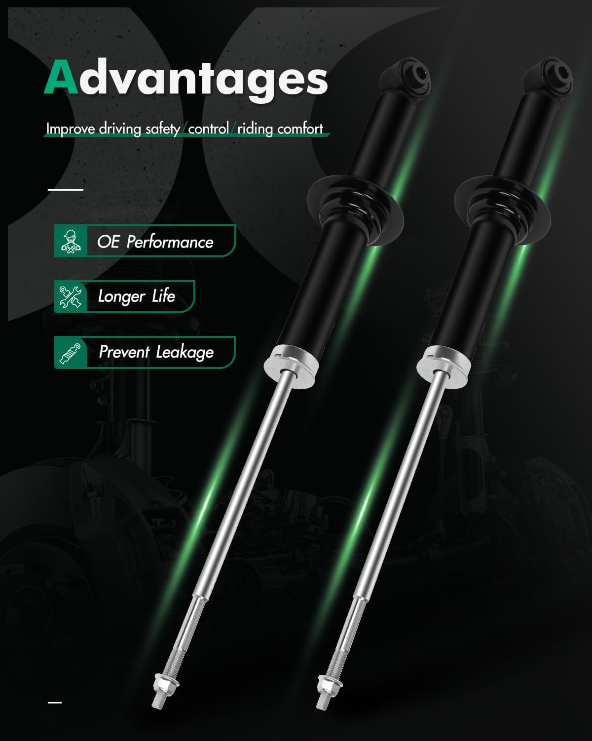 Shocks,SCITOO Rear Gas Struts Shock Absorbers Compatible Fit for 2009 2010 for Dodge Journey 341499 72511 Set of 2