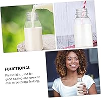 Vista 4 de Angoily 6pcs botellas de plástico pequeñas botellas de leche vacías reutilizables para almacenamiento de jugo