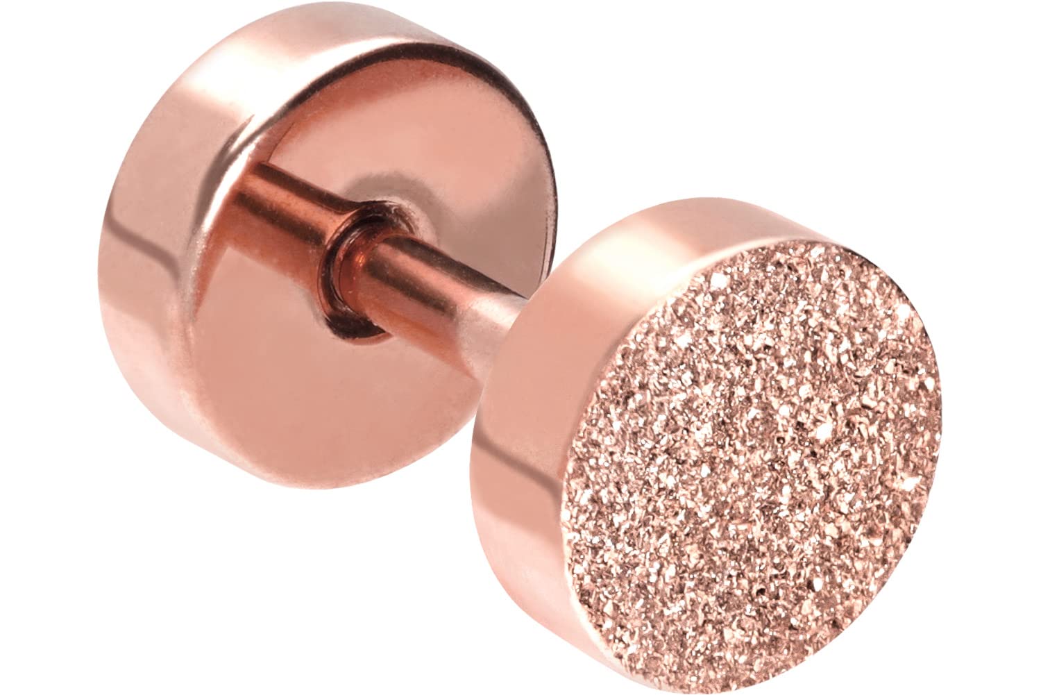 PIERCINGLINE Chirurgenstahl Fake Plug Stecker | DIAMANTOPTIK RUND | Piercing Ohr Tube Tunnel | Farb & Größenauswahl