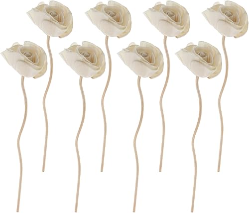 YARNOW Difusor de varillas de ratán, 8 uds., palillos difusores de aceite en forma de flor, varillas difusoras de aceite esencial, recarga para