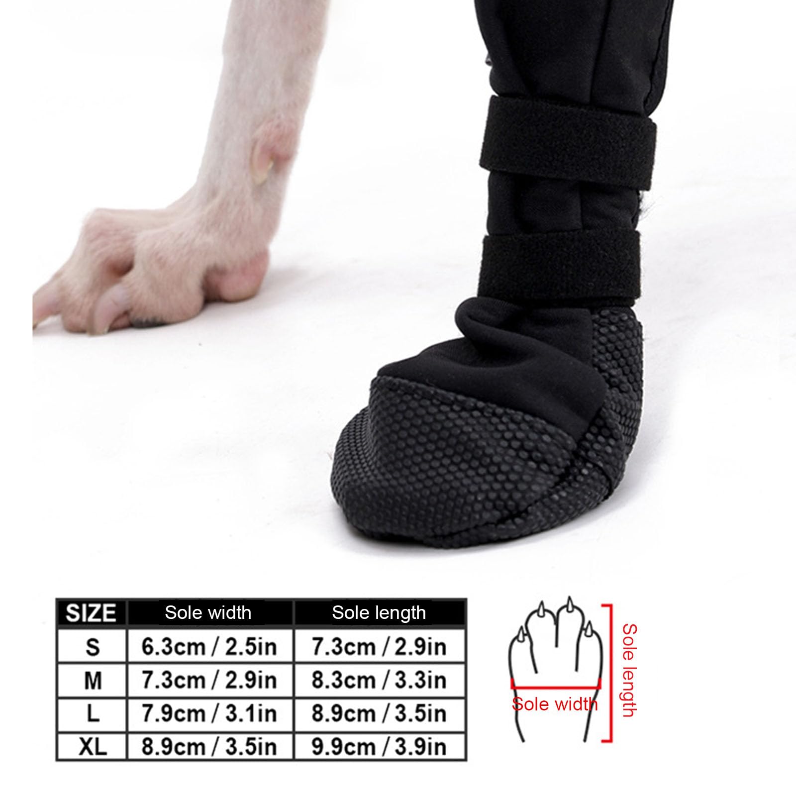 Lot de 2 paires de chaussettes de protection épaisses pour chien avec autocollant réglable pour éviter de glisser