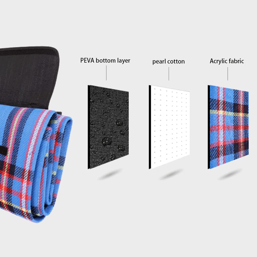 Manta de pícnic al Aire Libre, Esterilla de pícnic Grande Plegable Impermeable con Material de 3 Capas para 4-8 Adultos, Manta de pícnic para Camping Park