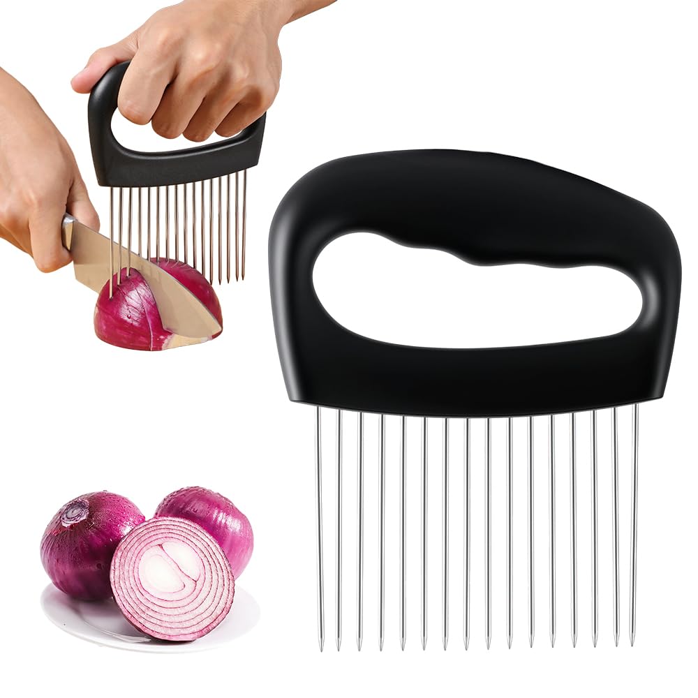 Onion Holder for Slicing Stainless Steel Onion Slicer Holder 2025 New Upgraded Tamato Slicer Vegetable Cutter Kitchen Gadeget