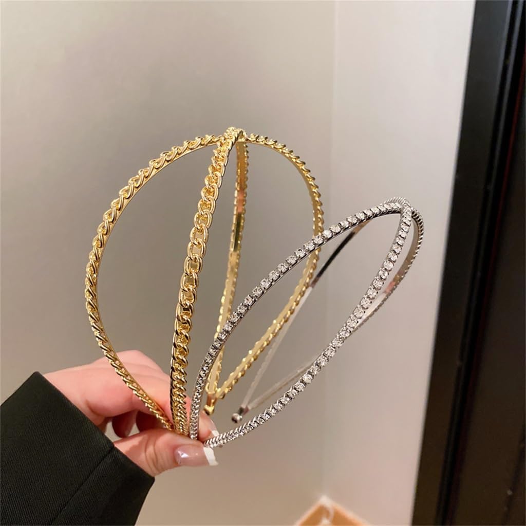 fasce per capelli da donna Fasce for capelli a forma di croce con strass Accessori for capelli con fascia for capelli stampa quotidiana