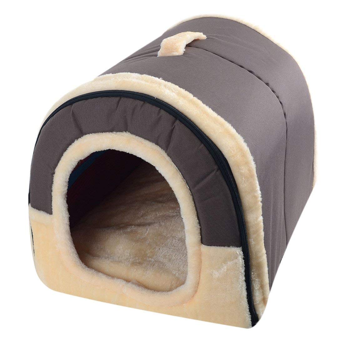 Niche chaude pour animal en peluche marron taille L