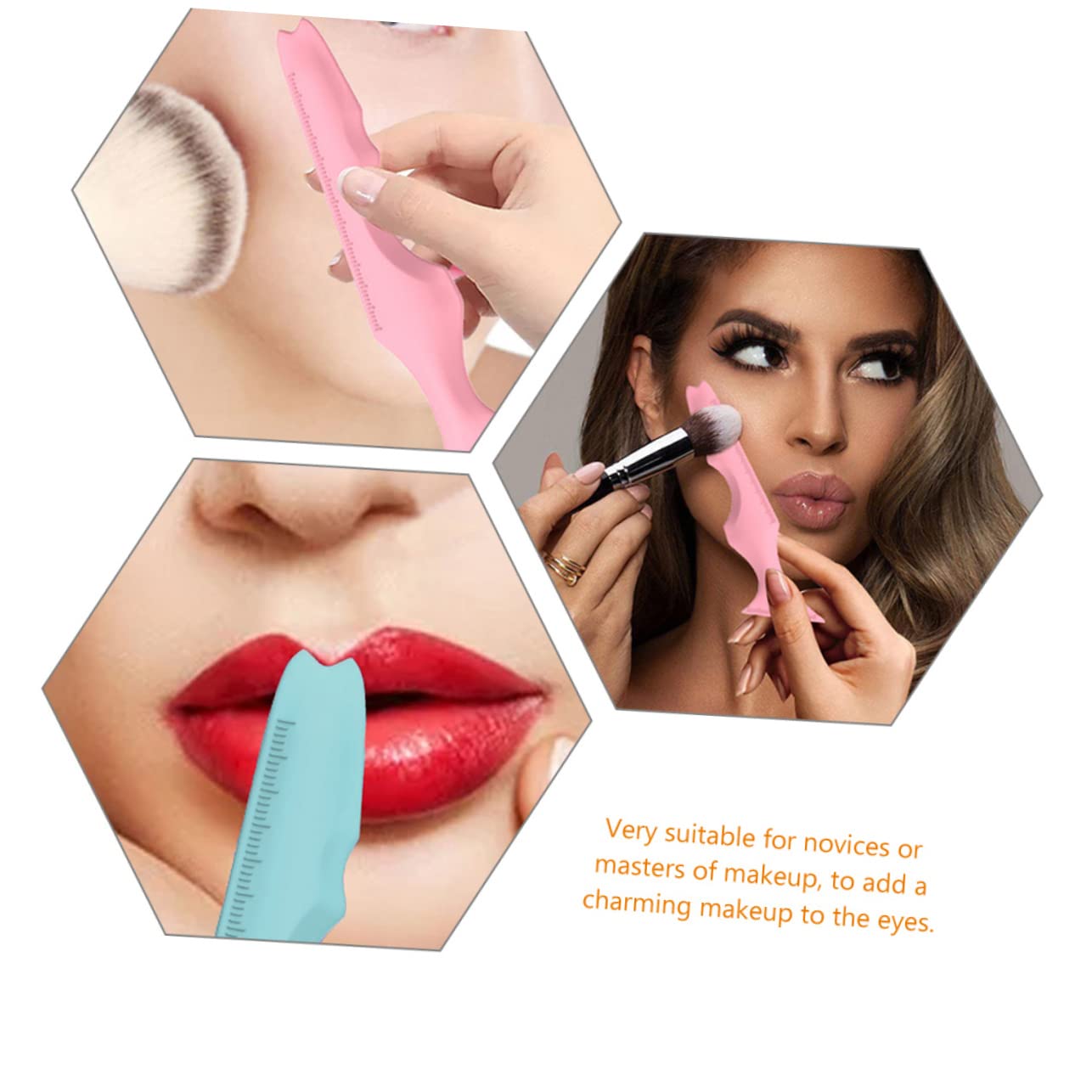 DOITOOL 8pezzi Stencil Eyeliner in Silicone Multifunzionale Applicatore Mascara e Strumento Per Sopracciglia Per e Resistente e in